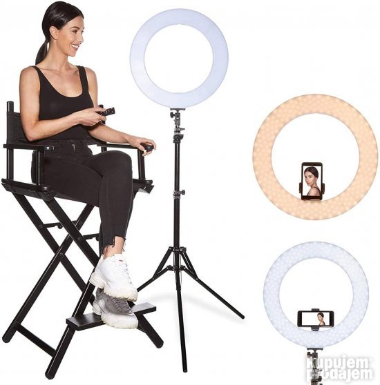 PRODAVANI ring light prečnika 45 cm namenjen za fotografisanje, snimanje i šminkanje.