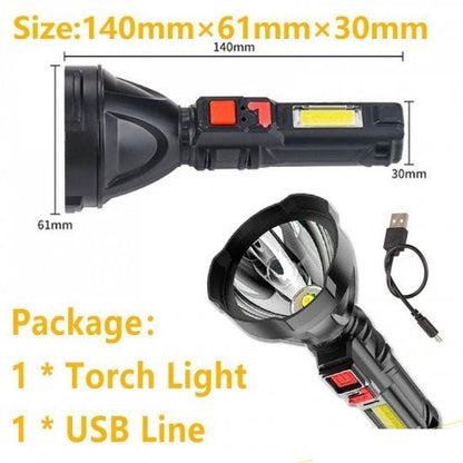 Taktička LED lampa sa ugrađenom litijumskom baterijom.
