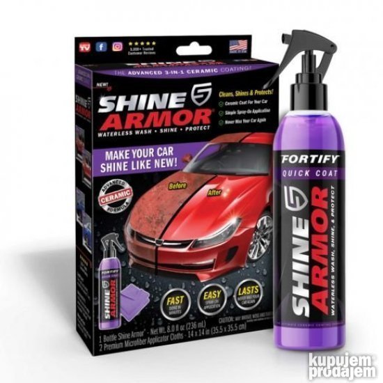 SHINE ARMOR se nanosi raspršivanjem na oprano vozilo.