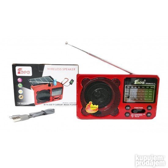 Solarni radio-prijemnik sa AM, FM i SW prijemom, USB priključkom i TF ulazom.
