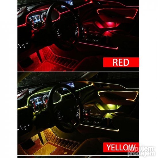 Ambijentalno osvetljenje automobila pomoću RGB LED niti.