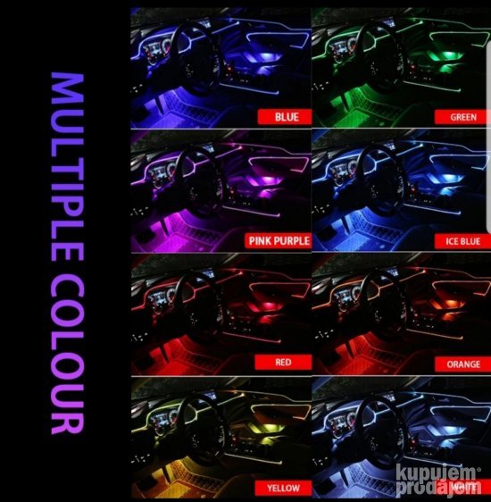 LED niti u duginim bojama za osvetljenje enterijera automobila.
