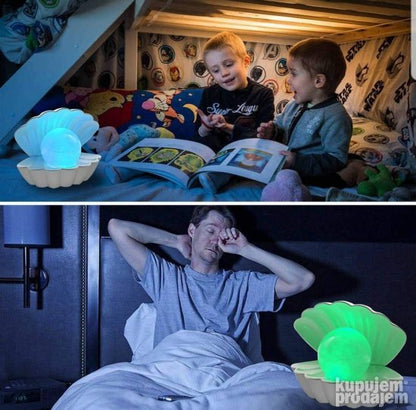 LED svetiljka školjkastog oblika sa RGB osvetljenjem.