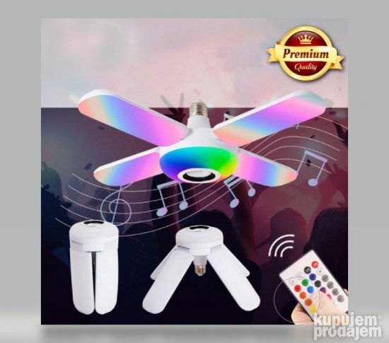 Muzička LED lampa koja se povezuje sa telefonom putem Bluetooth veze.
