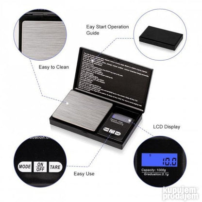 Digitalna vaga PRODAVANI sa prikazom merenja u gramima, uncama i karatima.