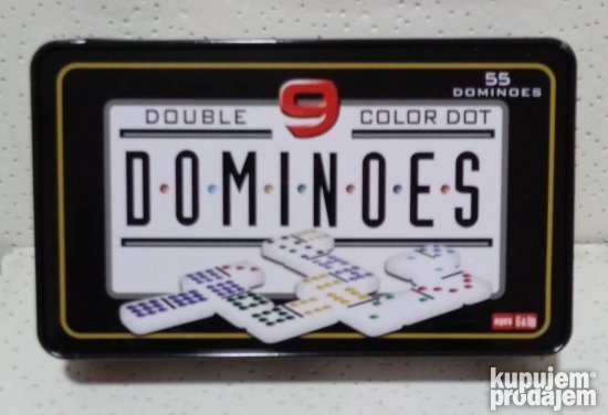 Komplet od 55 pločica za domino double 9.