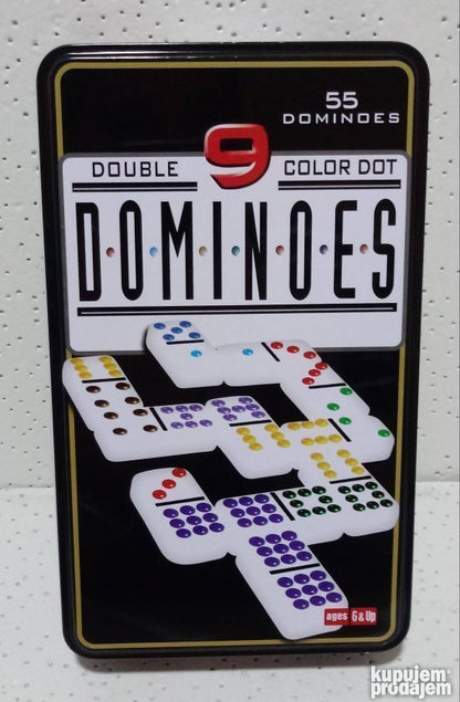 Originalna metalna kutija za komplet domina.