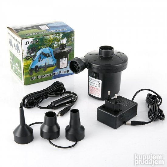 Pumpa sa adapterima za priključivanje na napajanje od 220 V i 12 V.