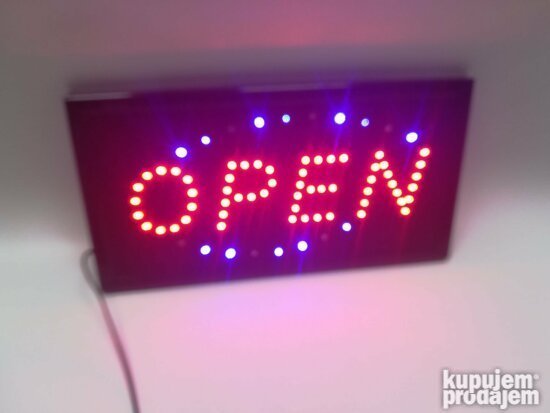 Svetleća oznaka sa promenljivim natpisima OPEN i CLOSE.