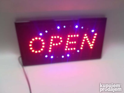 Svetleća oznaka sa promenljivim natpisima OPEN i CLOSE.