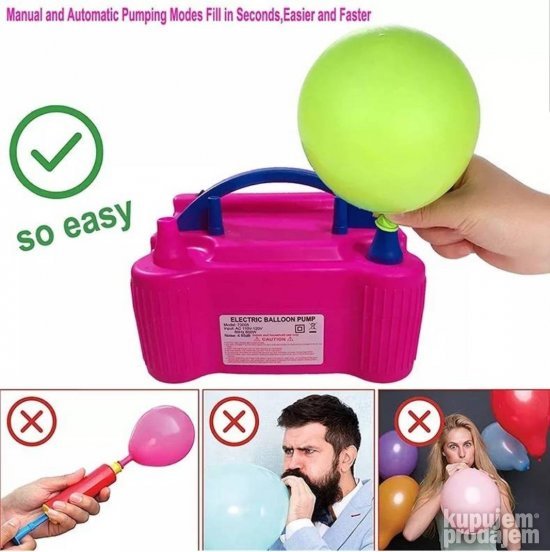 Pumpa za balone za pripremu dekoracije svečane proslave.