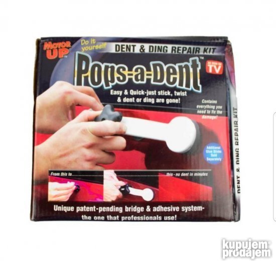 Pops-a-Dent set za rad na udubljenjima limarije.