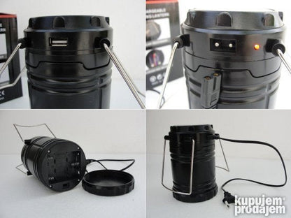 LED lampa sa solarnim punjenjem za korišćenje na otvorenom.
