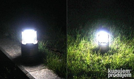 LED svetiljka za kampovanje podržava punjenje preko električne mreže od 220 V.