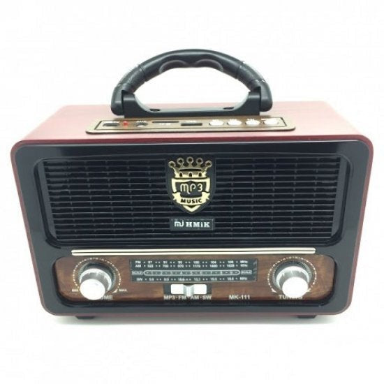 Na slici je prikazan radio u retro stilu.