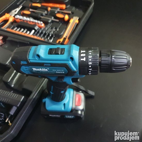 Aku bušilica sa dve brzine rada.