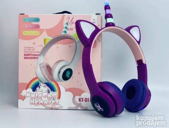 Slušalice sa jednorogom namenjene slušanju muzike i obavljanju poziva.