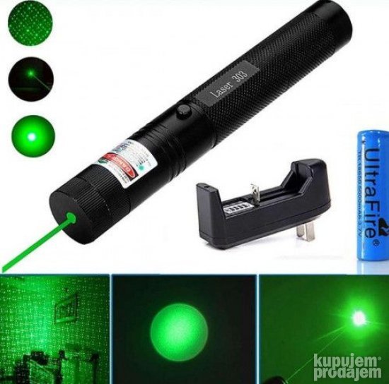 Prikazan je model AL-303, laserski pokazivač namenjen za prezentacije.