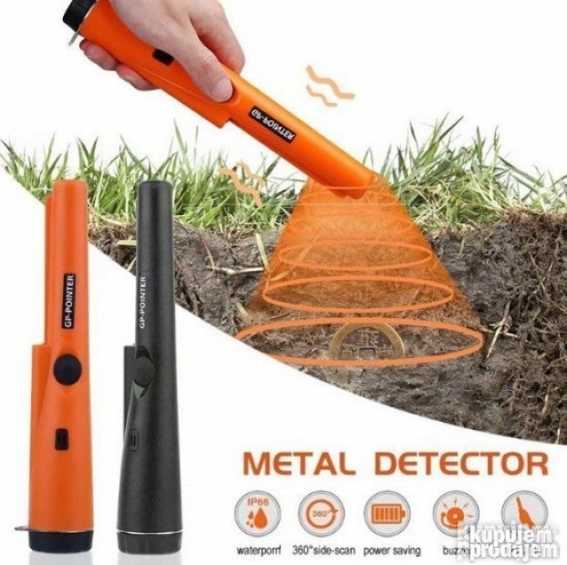Ručni metal detektor sa zvučnom i vibracionom indikacijom.