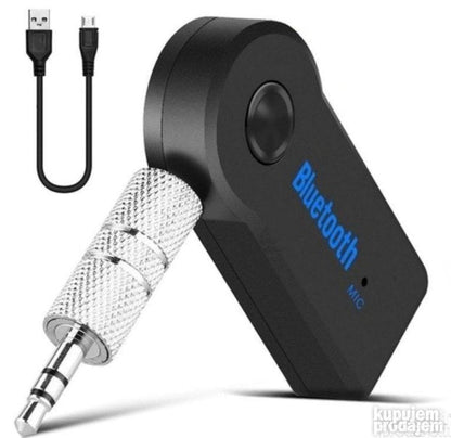 Bluetooth adapter koji prenosi muziku do audio opreme sa 3,5 mm AUX ulazom.