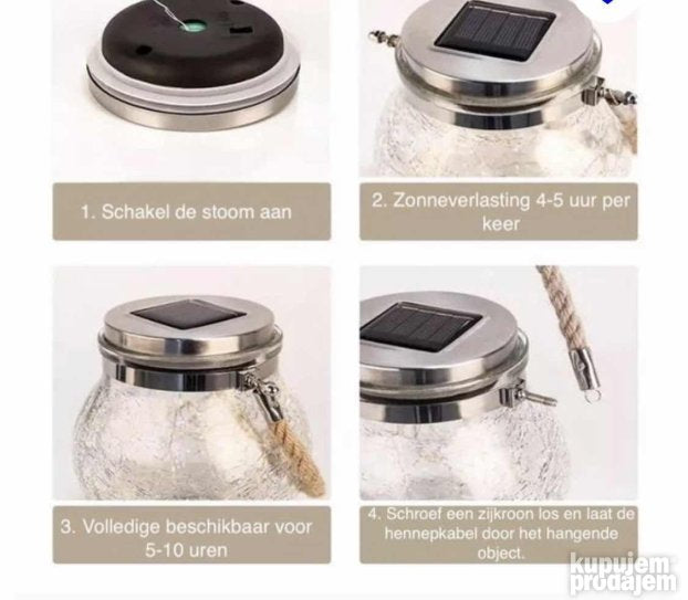 Solarne lampe predstavljene su u obliku staklenih tegli.