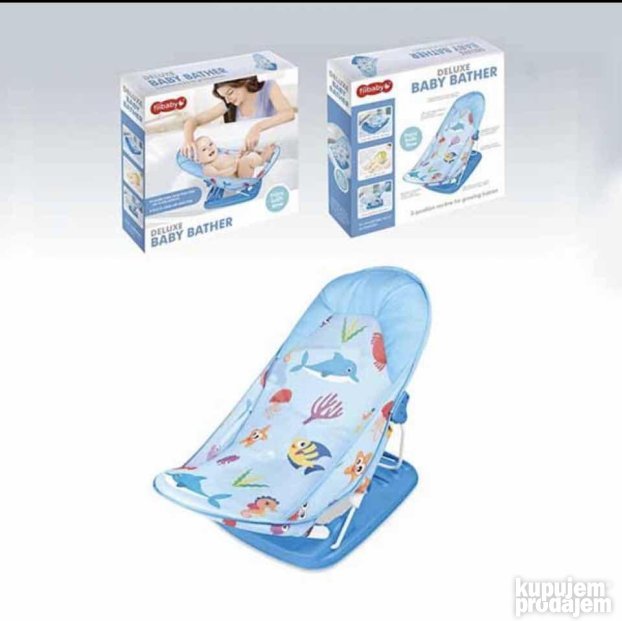 Stolica za kupanje bebe sa naslonom koji se podešava u tri položaja.