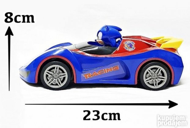 Sonik automobil na daljinsko upravljanje prikazan kao igračka.