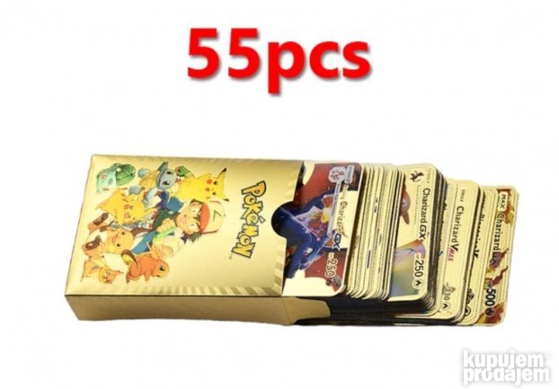 Pokémon karte zlatnog izgleda namenjene igri i kolekciji.