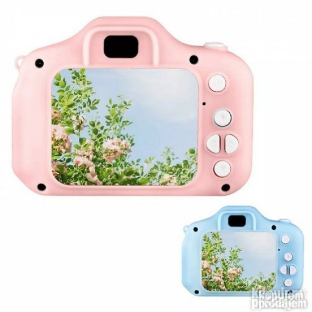 Digitalni aparat namenjen deci, u kombinaciji roze i plave boje.