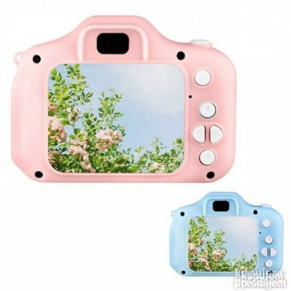 Digitalni aparat namenjen deci, u kombinaciji roze i plave boje.