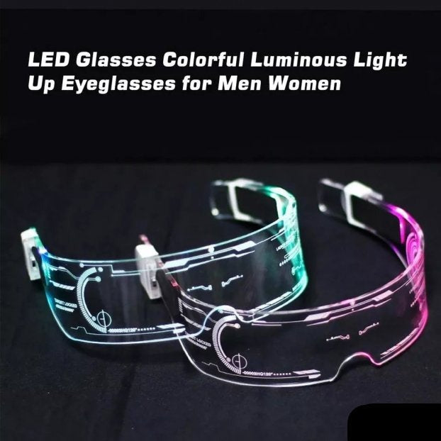 LED naočare su prikazane kao detalj za ženski kostimski izgled.