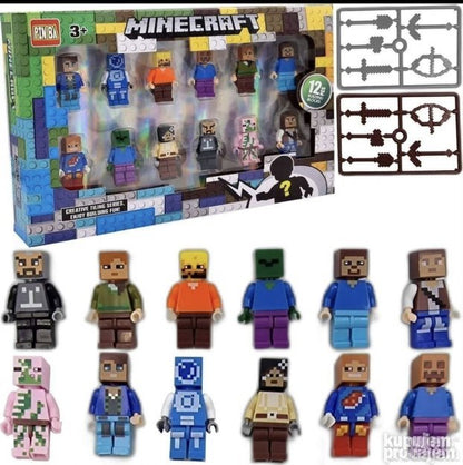 Set od 12 figura inspirisanih Minecraftom sa dodacima za igru.