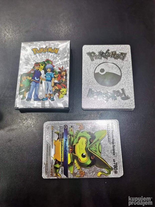 Prikazan je srebrni izbor od 25 PRODAVANI Pokémon karata.