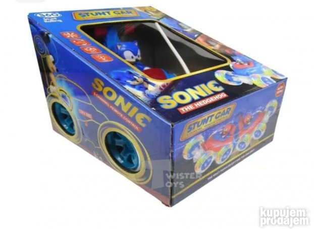 Igračka Sonic vozilo za vožnju napred, nazad i okretanje.