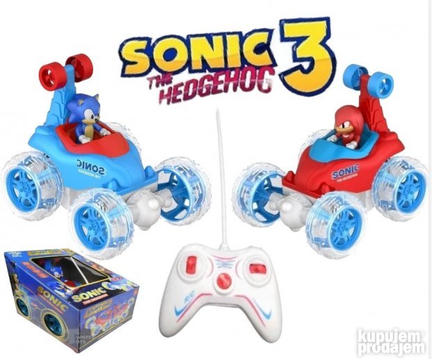 Sonic auto na daljinski sa prozirnim gumama za dinamičnu vožnju.