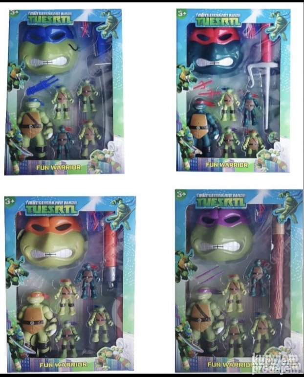 Set figura Nindža kornjača sa velikom figurom i četiri manje figure.