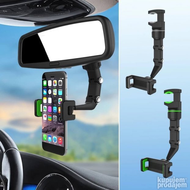 Auto-držač za mobilni telefon sa rotacijom od 360 stepeni.