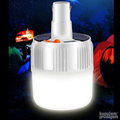 LED lampa koja se puni solarnom energijom ili USB kablom.