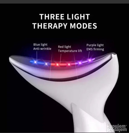 LED masažer za lice i vrat sa punjivim napajanjem.