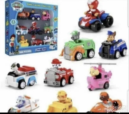 Set figura junaka Patrolnih šapa sa autićima.