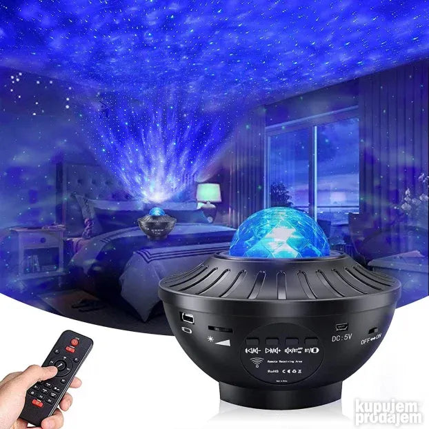 Projektor zvezdanih motiva sa Bluetooth zvučnikom.