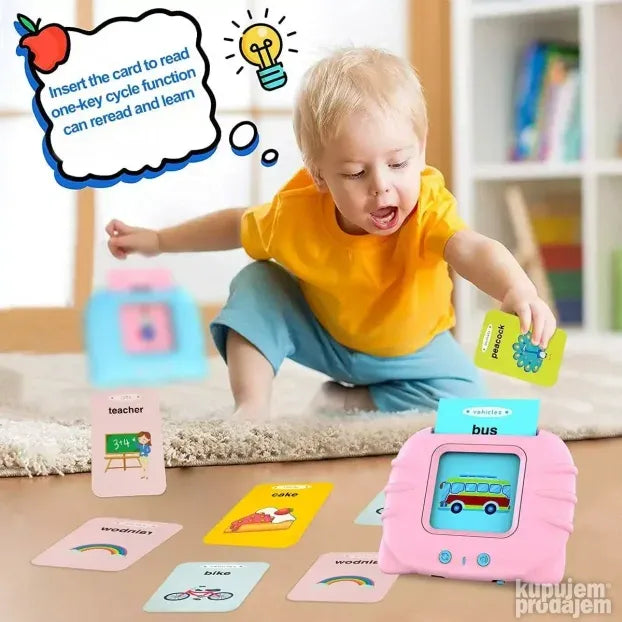 Edukativne kartice za vežbanje prepoznavanja reči i pravopisa.