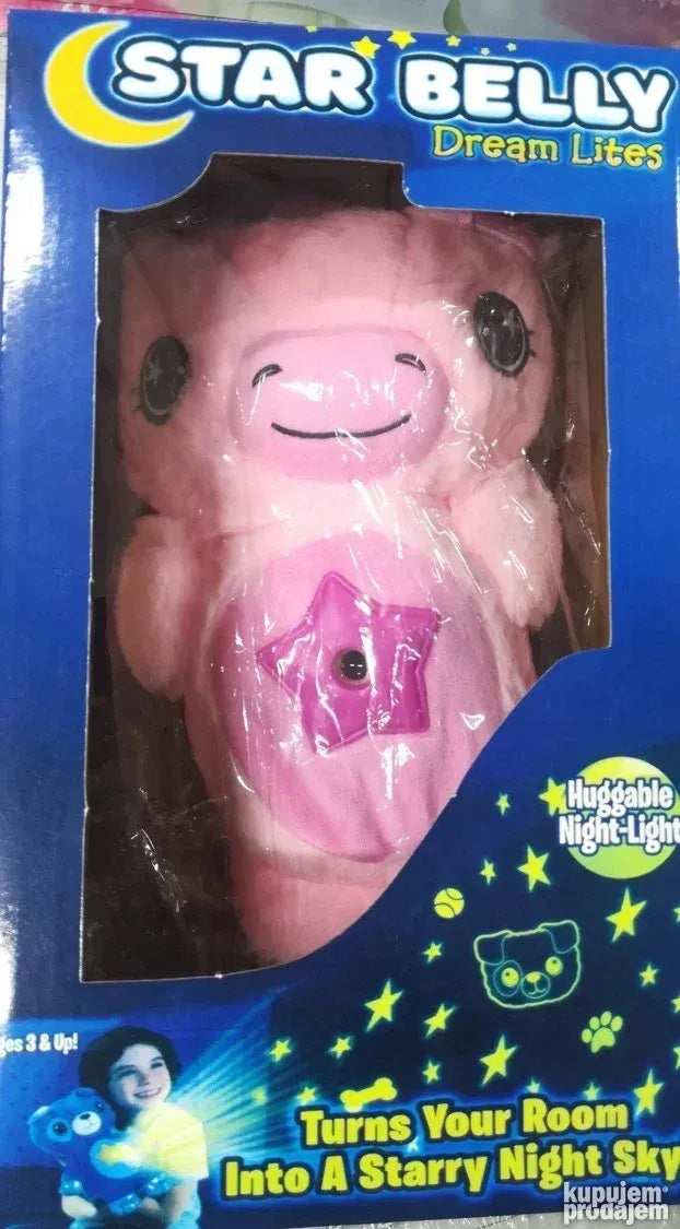 Igračka meda sa stomačićem koji može da svetli u šest boja.
