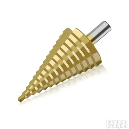 Stepenasta burgija PRODAVANI namenjena bušenju metala u prečnicima od 4 do 42 mm.