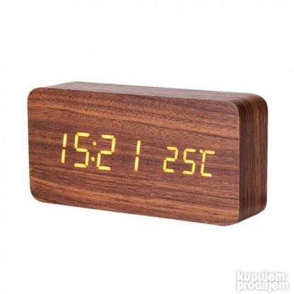 Digitalni sat sa prikazom vremena, datuma i temperature.