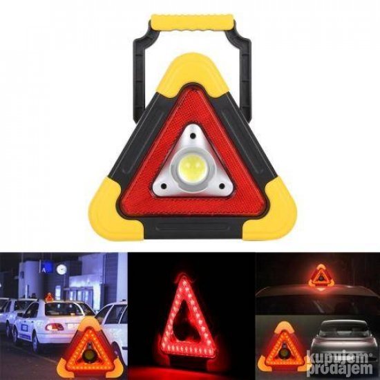 Multifunkcionalni trougao sa crvenom LED lampom za signalizaciju na putu.