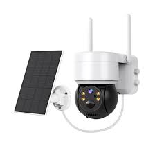 Solar WiFi kamera sa solarnim panelom – bela na beloj pozadini