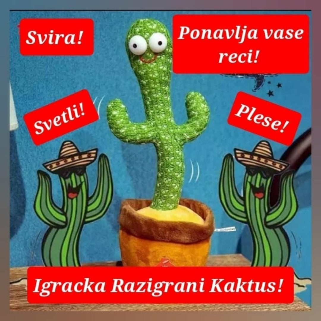 Igračka od pliša u obliku kaktusa.