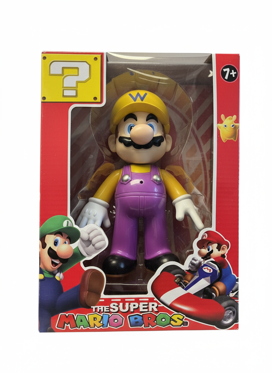 Figura Wario iz sveta Super Mario Bros u beloj i braon boji.