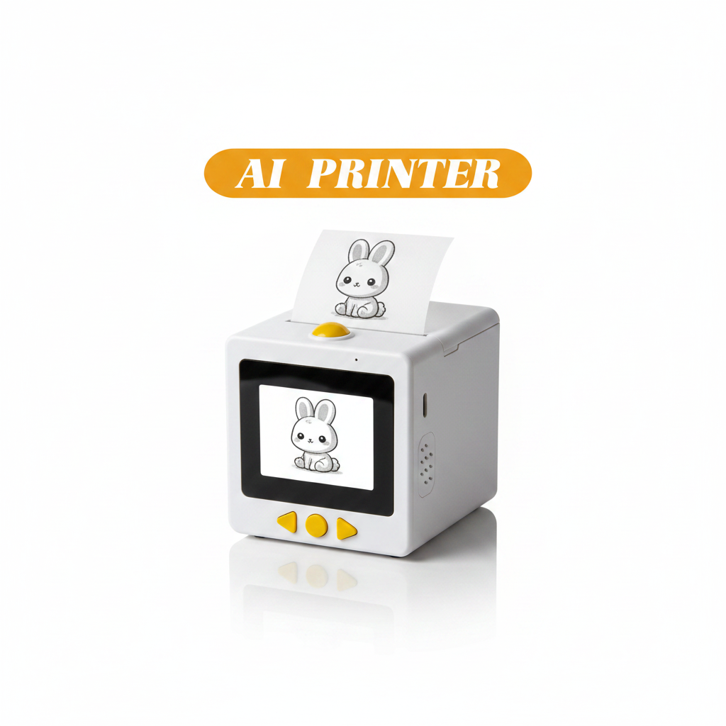AI Printer mini štampač – studio foto na beloj pozadini